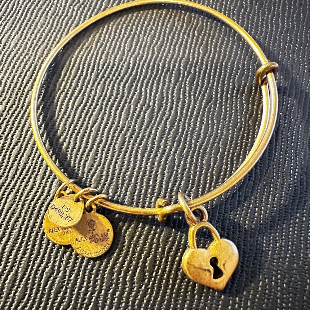 Alex and Ani Gold Heart Lock Bracelet